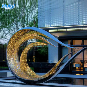 Custom Abstract Stainless Steel Sculpture for Garden Decor Home Mirror Polishing Painted Statues Modern Art Metal Crafts Large