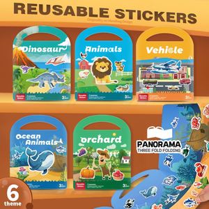 Libros de pegatinas 3D hinchables CPC: Juguetes sensoriales reutilizables con temática del cuerpo humano, vehículos, frutas y animales, con pegatinas de gelatina. - Product Image 6