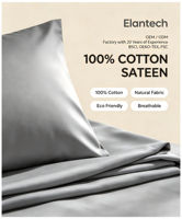 Linge de lit en satin 100% coton ultra doux 60S, ensemble de housse de couette et de draps en coton biologique