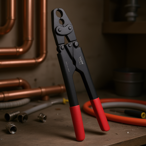 Herramienta de crimpado PEX de doble cabezal Aeor, mordaza de 1/2 y 3/4 pulgadas, crimpadora compacta para anillos de cobre PEX, estándar ASTM F1807 - Product Image 2