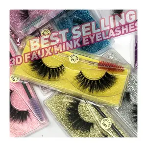 Wholesale Private Label 3D And 5D Faux Mink Lashes Wholesale Super Soft Eye Lashes With Lash Brush Custom Logo