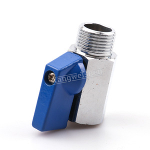 Mini-vanne à boisseau sphérique en acier inoxydable 1/2 po avec poignée bleue pour le contrôle du débit d'eau, usage industriel - Product Image 2