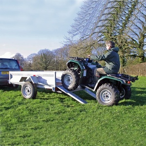 <span class=keywords><strong>Remorque</strong></span> agricole à 2 essieux, <span class=keywords><strong>remorque</strong></span> utilitaire pour ferme avec rampe pour branches, bois de chauffage, petites machines - Product Image 3