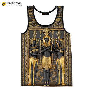 Débardeur pour homme à impression numérique 3D sur le thème de l'Égypte ancienne, personnalisable avec des graphiques imprimés sur toute la surface, sans manches, t-shirts imprimés en 3D - Product Image 6