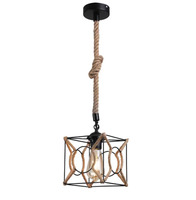 Lampe suspendue de style africain en corde de chanvre industriel, pour restaurant, décoration de cuisine, en fer noir (MS36-1P) – Fournisseurs de premier plan