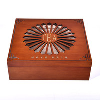 Boîte cadeau en bois sculpté sur mesure, boîte d'emballage en bois à couvercle articulé pour gâteau de thé et coffret cadeau de thé