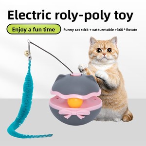 Nuevo Juguete Eléctrico para Gatos con Cabeza de Gato, Palo de Entrenamiento y Entretenimiento, Plumas, Cascabeles, Material PP Resistente y Masticable, Lindo para Mascotas - Product Image 5