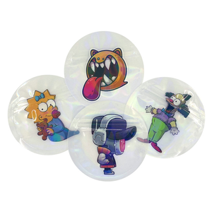 Caja de bolsas Mylar con forma de troquelado holográfico de dibujos animados personalizados, embalaje Ziplock de plástico con forma especial Irregular para CD DVD 3,5g leche - Product Image 4