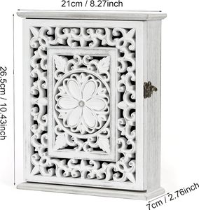 Gabinete de madera rústica <span class=keywords><strong>para</strong></span> <span class=keywords><strong>llaves</strong></span> con ganchos, colgadores de <span class=keywords><strong>llaves</strong></span> montados en la pared, estante <span class=keywords><strong>decorativo</strong></span> <span class=keywords><strong>para</strong></span> <span class=keywords><strong>Llaves</strong></span> <span class=keywords><strong>para</strong></span> el hogar, oficina, entrada, pasillo - Product Image 3