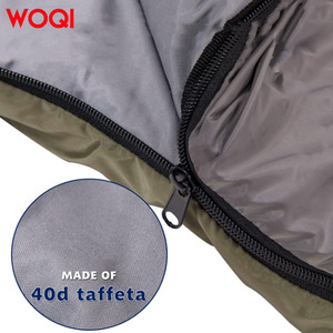 Sac de couchage enveloppant Woqi, vert militaire, 1,3 kg, imperméable, léger, respirant, pour le camping, la randonnée et les activités de plein air - Product Image 4