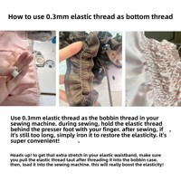 Fil élastique en chenille 420D avec spandex pour la couture de vêtements, fil de bobine ultra-fin de 0,3 mm pour machine à coudre, idéal pour les poignets - Livraison gratuite