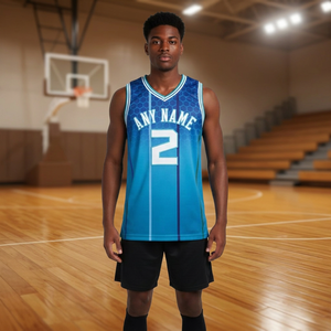 Camiseta de baloncesto azul personalizada con nombre y número, camiseta deportiva sin mangas, uniforme de equipo para entrenamiento y partidos - Product Image 3