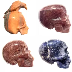 Decorative Big Crystal Skulls Head Rock Hand Carved Skulls Healing Carved Crystal Human Skulls Head