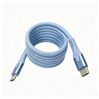 Kabel Pengisian Daya Magnetik Tipe-C ke Tipe-C A-bst Factory New Type, Berbahan Nilon Kepang, 60W 100W 240W, Pengisian Cepat untuk iPhone 18