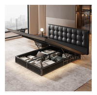 Sélection Exclusive : Lit de Rangement Flottant en Cuir, Design Minimaliste Moderne, Vente Directe, Fabrication Personnalisée pour Hôtels (Usine de Foshan)
