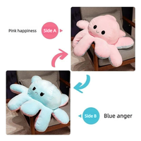 Figurine de pieuvre grande taille, poupée à visage double face réversible, jouet en peluche anti-stress, cadeau d'anniversaire mignon pour filles