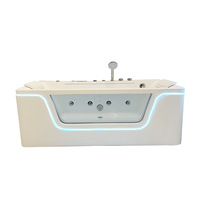 Bañera de Acrílico Doble Aoningjie para Apartamentos Pequeños, Casas de Huéspedes y Hogares, con Luz de Colores y Temperatura Constante, Independiente