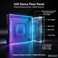 Piste de Danse Effet Miroir Infini 3D pour Mariage, Facile à Installer, 60x60 cm, Dalles Magnétiques LED 3D