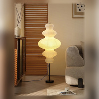 Lampe de sol sculpturale en papier de riz avec abat-jour en lanterne superposée pour salon, chambre, hôtel, salle de séjour, restaurant