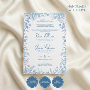 Inviti Eleganti per Matrimoni Islamici con Calligrafia <span class=keywords><strong>Araba</strong></span> Personalizzata, Produttore di Inviti Nikah - Product Image 1