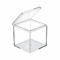Boîte en acrylique transparente carrée personnalisée pour biscuits, chocolat, gelée, sucre, emballage, mariage, bonbons, nourriture, boîte de présentation en acrylique