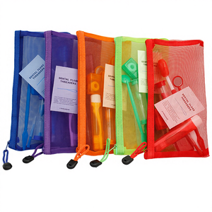 Ensemble orthodontique portable en gros 8 pièces sac en maille respirante comprenant un miroir intra-oral sablier - Product Image 1