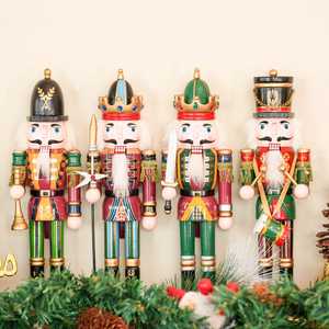 Décoration <span class=keywords><strong>de</strong></span> Noël artisanale vintage <span class=keywords><strong>en</strong></span> <span class=keywords><strong>bois</strong></span>, casse-noisette, 11,8 pouces, pour cheminée, table ou arbre - Product Image 1