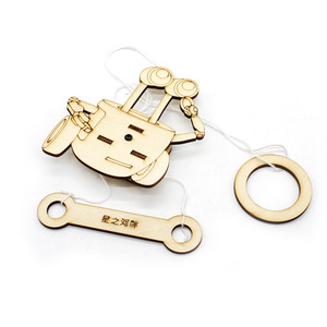 Wooden Robot Climbing String Toy <b>Diy</b> <b>Kit</b> Manual Control Educational Science Toy For Kids Age 4 6Y Cartoon Shape - Product Image 2