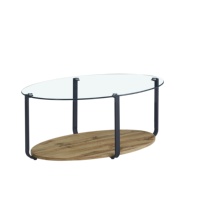Table en verre de style simple et moderne, support en métal avec dessus transparent, table créative de luxe légère pour le salon