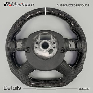 Volante de fibra de carbono personalizado para Audi B7 B8 C6 A3 A4 A5 A6 A7 A8 A8L Sedan 2004-2011, mejora del interior del coche - Product Image 5