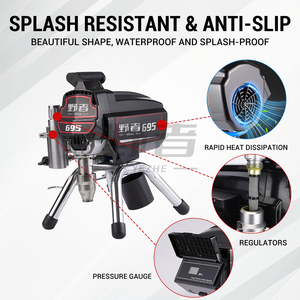 Pulvérisateur électrique professionnel sans air 695, 2200W, 20MPa, avec buse de 0,025 pouces pour peinture <span class=keywords><strong>antirouille</strong></span>, peinture marine, vernis transparent - Product Image 3