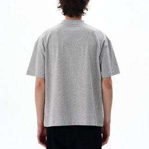 T-shirt à manches courtes en coton 100% de luxe de fabrication régulière et ajustée, col rond, logo personnalisé, design vierge, anti-froissement, tricoté - Product Image 2