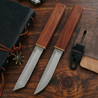 Couteau utilitaire à lame fixe en acier D2, manche en bois naturel, couteau de chasse et de camping EDC tranchant, multifonctionnel, personnalisable
