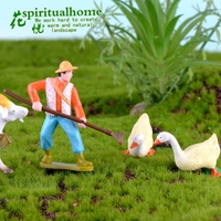 Cadeaux d'artisanat en PVC de la ferme Weijin, ornements d'animaux en plastique de bricolage de paysage: agriculteurs, chevaux, vaches, canards, porcelets, chèvres