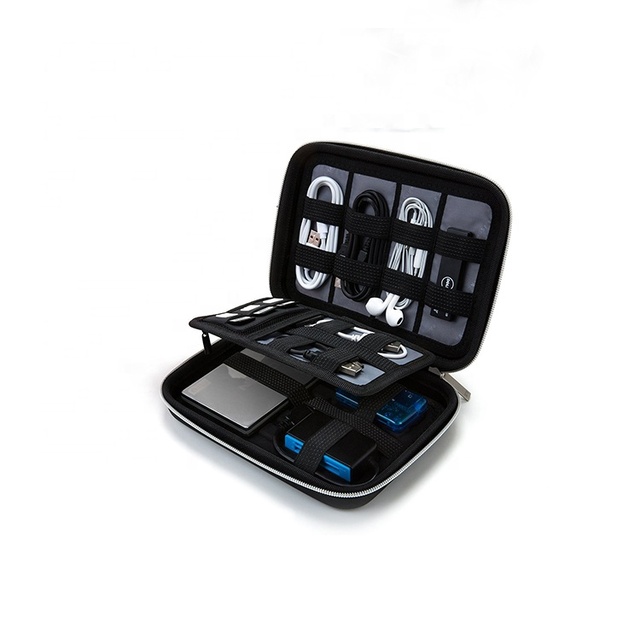 EVA Hard-shell Electronic Digital Tool Zipper case for Carrying  Traveling Headphones USB Cable Power Bank Charger Storage Bag