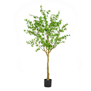 Grande albero di ulivo finto interno-esterno verde giallo foglia di erba PE plastica in vaso decorazione verde casa ufficio artificiale - Product Image 6