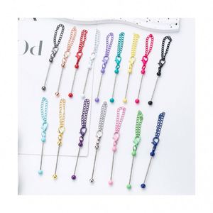 Porte-clés miniature en perles DIY - Charme de sac personnalisable, porte-clés couleur bonbon, cadeau promotionnel créatif - Product Image 1