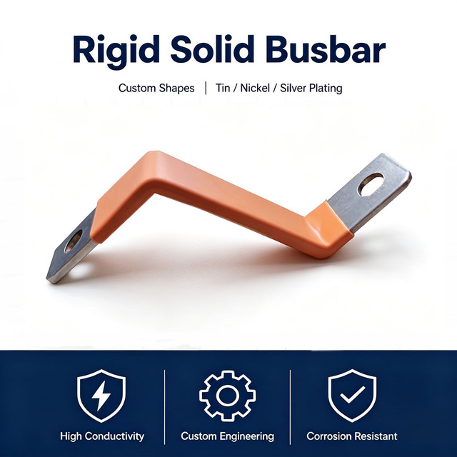 Custom Nickel Plated Rigid Copper Busbar Insulated Hard Copper Bus Bar for ESS Energy Storage EV Lithium Battery