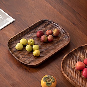 North American <b>Black</b> Walnut Wood Tea Tray Irregular Shape Solid Wood Tea Ceremony Accessory - Product Image 4