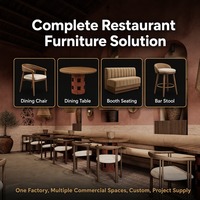 Ensemble de mobilier de restaurant moderne, banquettes sur mesure, table et chaises de salle à manger commerciales, café, hôtel, bar, design en bois de luxe