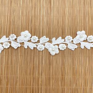 حرير الحليب كود شريط صناعة حبات الأظافر زهرة النسيج ، دانتيل جميل ثقيل قابل للذوبان في الماء - Product Image 3