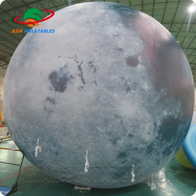 प्रतिकृति चंद्रमा आकाश गुब्बारा, बड़े Inflatable पृथ्वी लटका के लिए प्रकाश व्यवस्था के साथ गुब्बारा पार्टी/क्लब घटनाओं