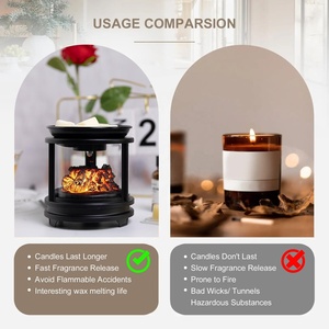 Fondeur de cire parfumé en forme de lampe en métal noir créatif unique avec <span class=keywords><strong>volcan</strong></span> en résine à l'intérieur - Product Image 6