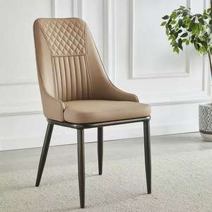 كرسي إيطالي فاخر من الجلد الخفيف للمطاعم والفنادق مسند للظهر مريح بلمسة - Product Image 3