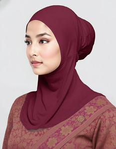 Fornitore Malese Harga Kilang Inner Cap9 Anak Tudung <span class=keywords><strong>Tak</strong></span> Sakit Telinga Bertali Beropol Muat S-XL Reliable Supply Partner - Product Image 3