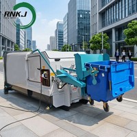Station de compactage de déchets municipaux RNKJ avec dispositif de levage de bacs intégré 20MPa, compacteur de déchets de surface fiable