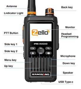 Kanglong PZ-56 IPX-8 Walkie-Talkie POC 4G LTE Resistente al Agua, Dispositivo Portátil Android con GPS y Wi-Fi, Alcance Global, Baterí<span class=keywords><strong>a</strong></span> de 2500 mAh - Product Image 5