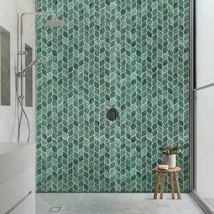 Mosaico de Vidrio con Forma de Hoja Verde para Pared, Estilo Moderno Decorativo, Calidad Premium, Fabricación Personalizada en Fábrica de Foshan, China - Product Image 3