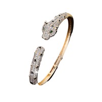 Bracelet en cuivre électroplaqué, style européen et américain, tendance, imprimé léopard, audacieux, exagéré, haut de gamme