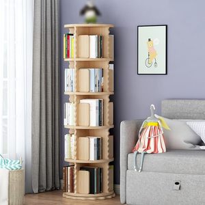 360 °   Libreria Girevole Salvaspazio in Legno, Scaffale Portaoggetti da Terra per Cameretta Bambini, Studio e Camera da Letto - Product Image 5